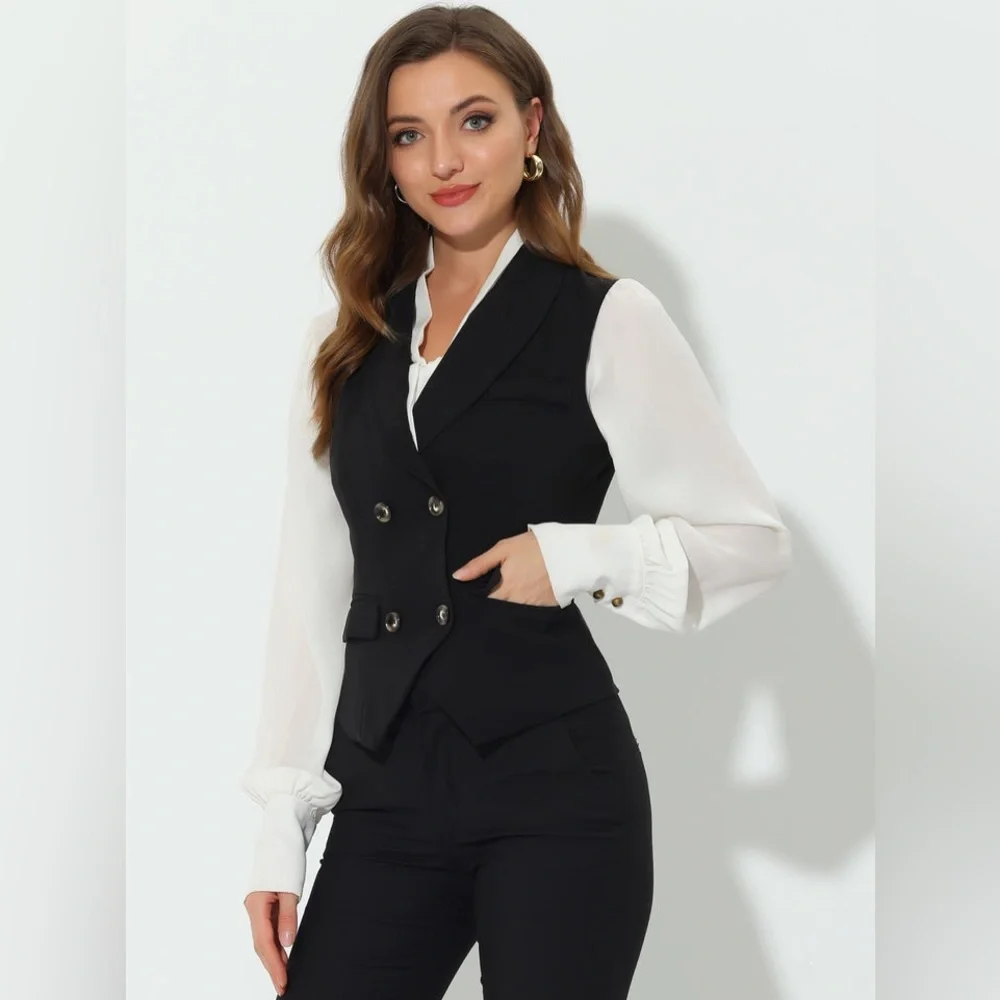 Allegra K Waistcoat Lapel Collar Dressy Versatile
Racerback Suit Vest S NWOT - Picture 2 of 12